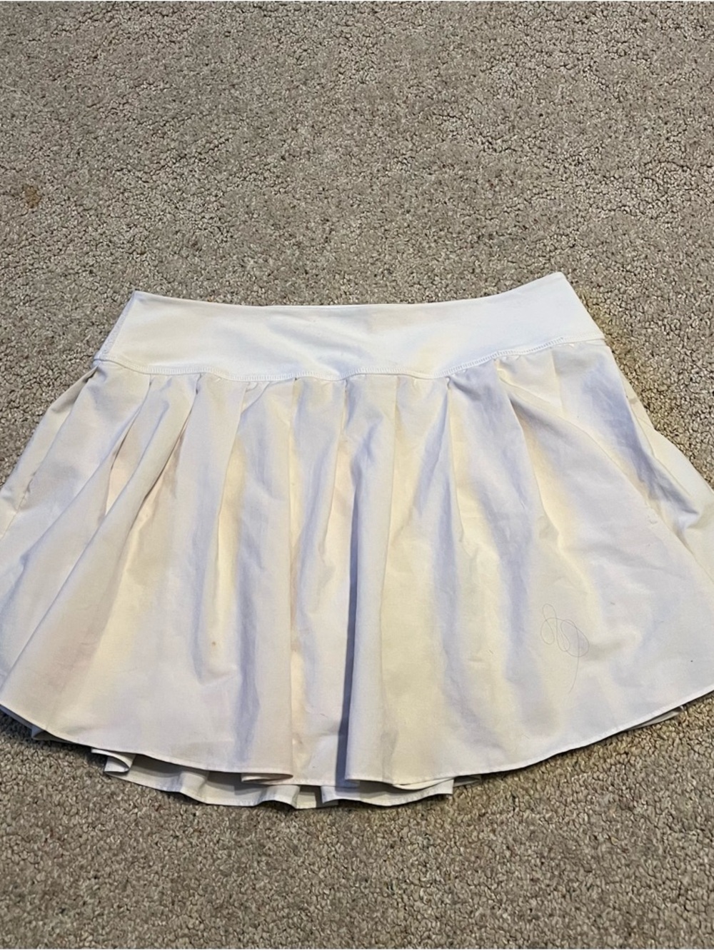 White Pleated Active Skirt with Built-In Shorts